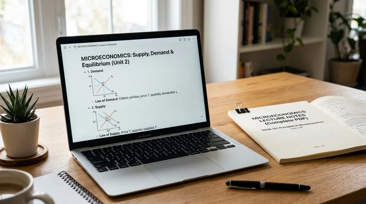 Конспект по микроэкономике из PDF лекции с формулами и списками